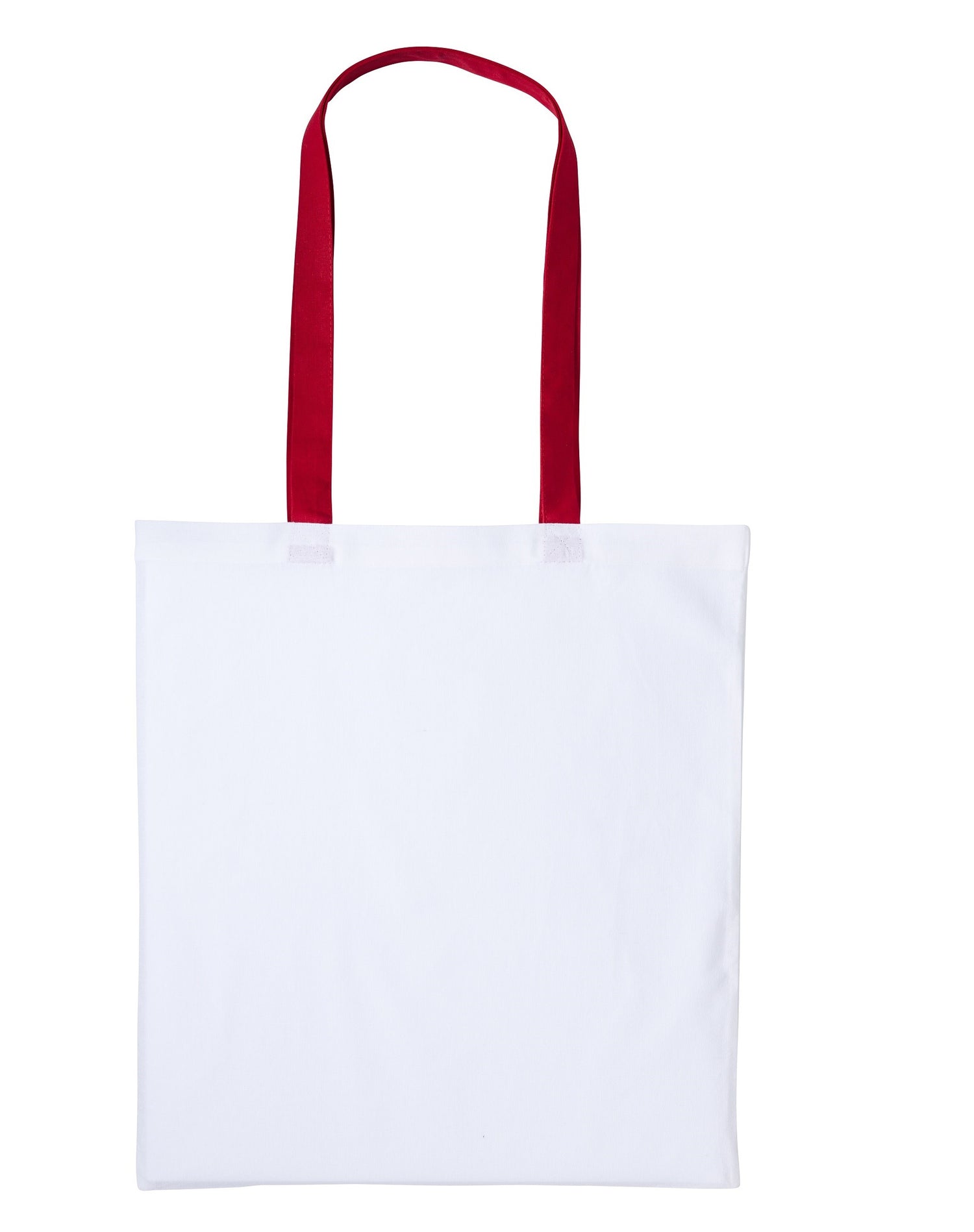 Varsity Cotton Tote Long Handle | WHITE/RED
