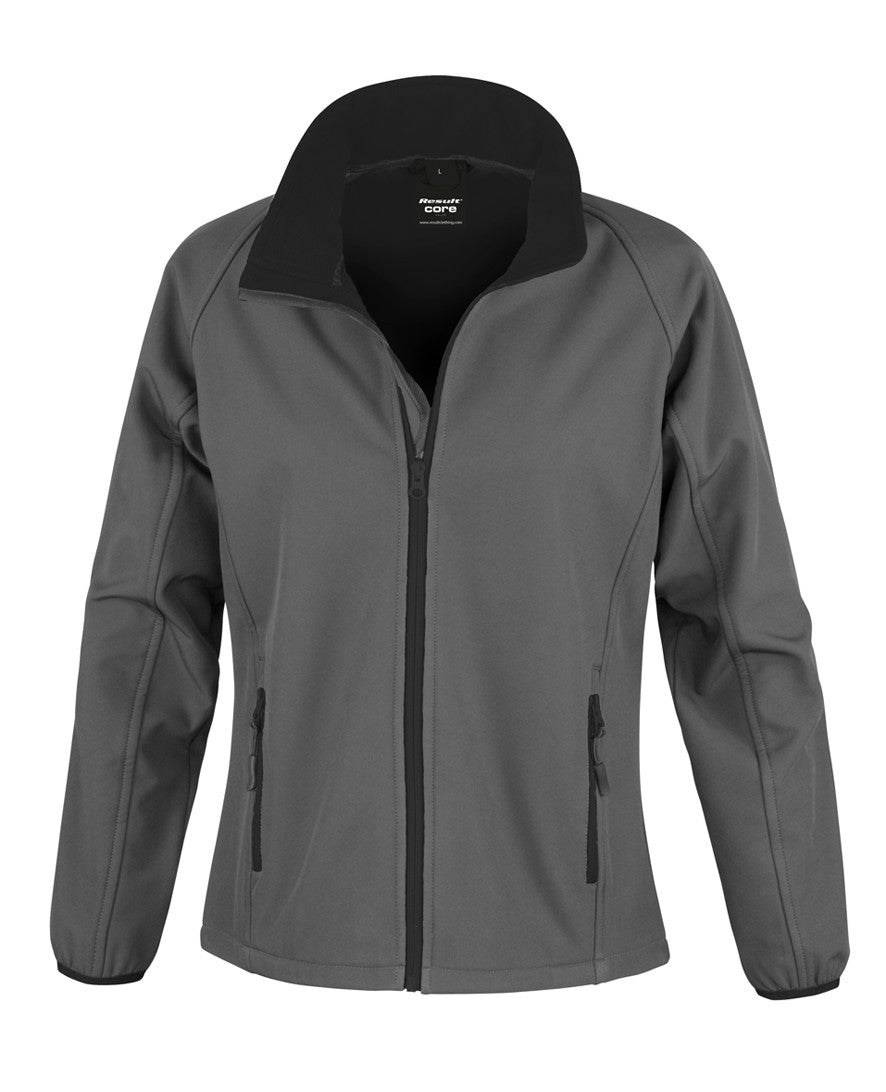 Ladies Printable Softshell | CHARCOAL/BLACK