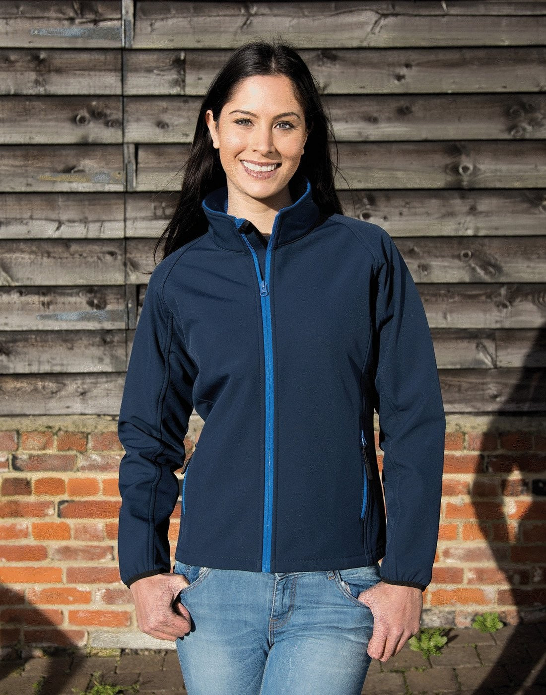 Ladies Printable Softshell | CHARCOAL/BLACK