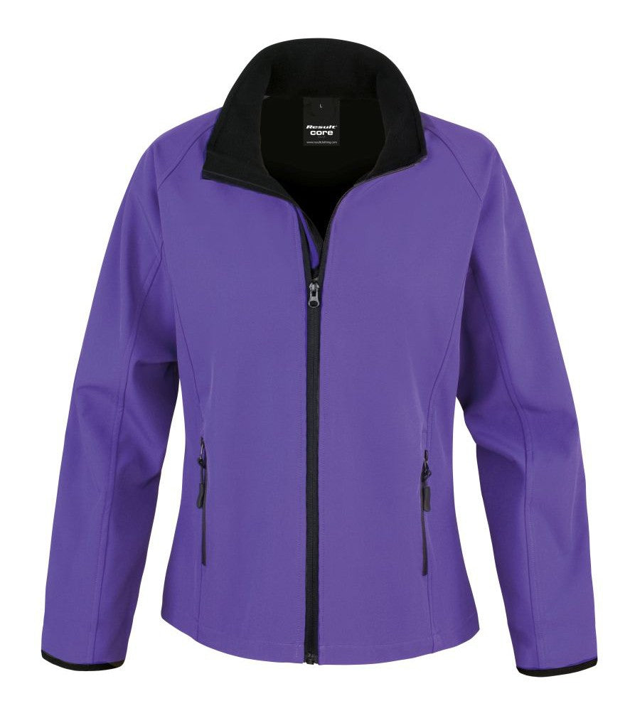 Ladies Printable Softshell | PURPLE/BLACK