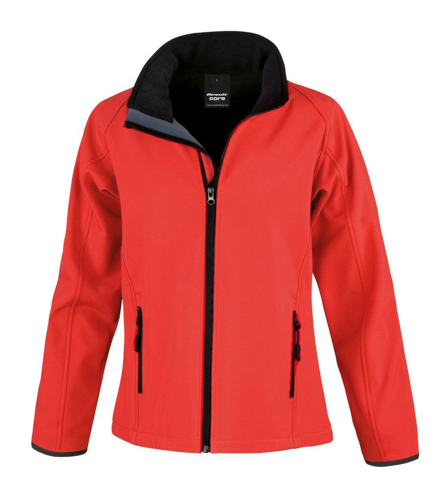 Ladies Printable Softshell | RED/BLACK