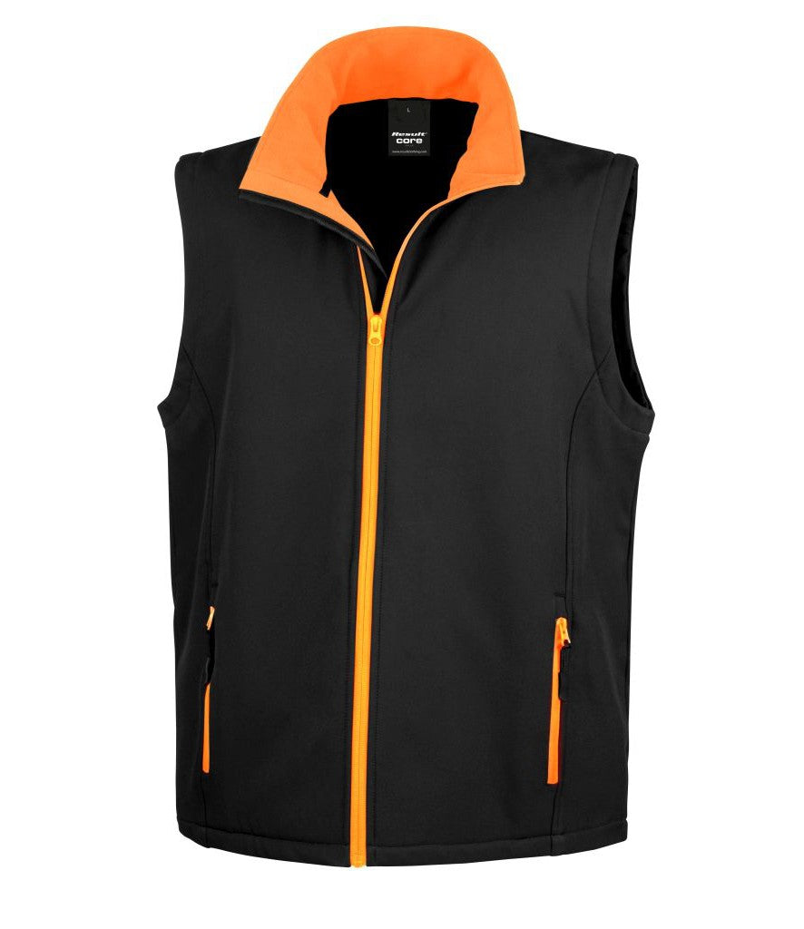 Printable Softshell Bodywarmer | BLACK/ORANGE