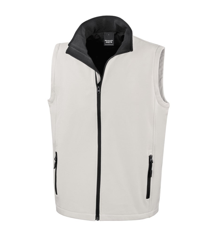 Printable Softshell Bodywarmer | WHITE/BLACK