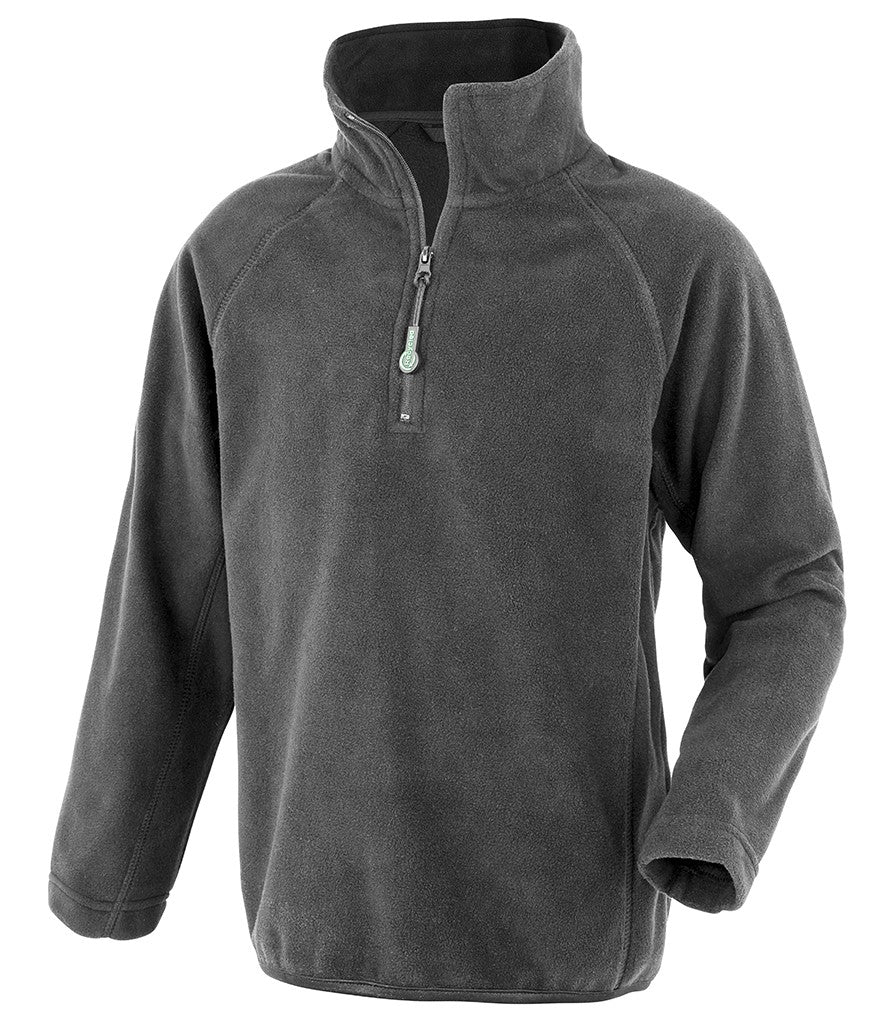 Genuine Recycled Kids Zip Neck Microfleece | GREY