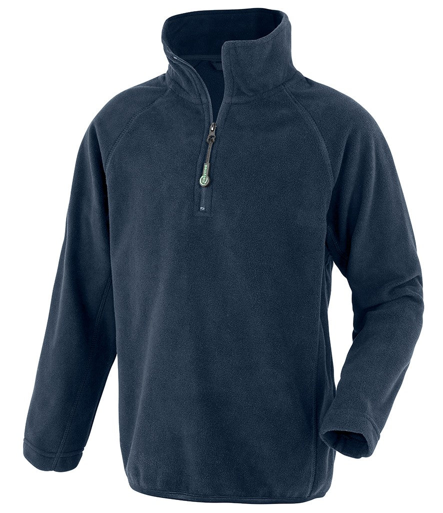 Genuine Recycled Kids Zip Neck Microfleece | NAVY