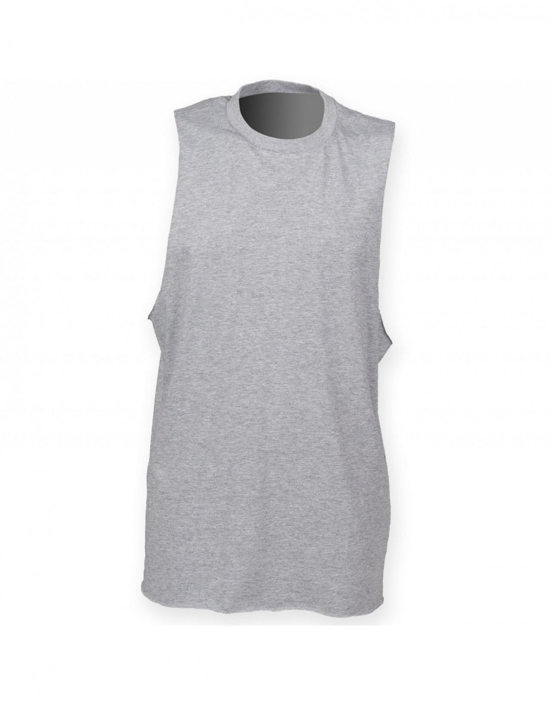 High Neck Slash Armhole Vest | HEATHER GREY