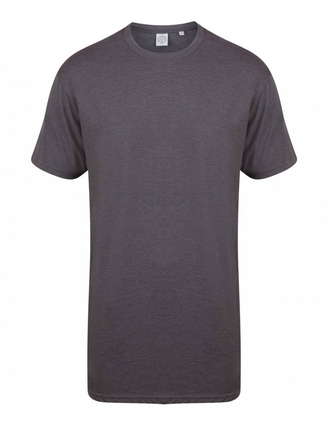 Longline T-Shirt With Dipped Hem | HEATHER CHARCOAL