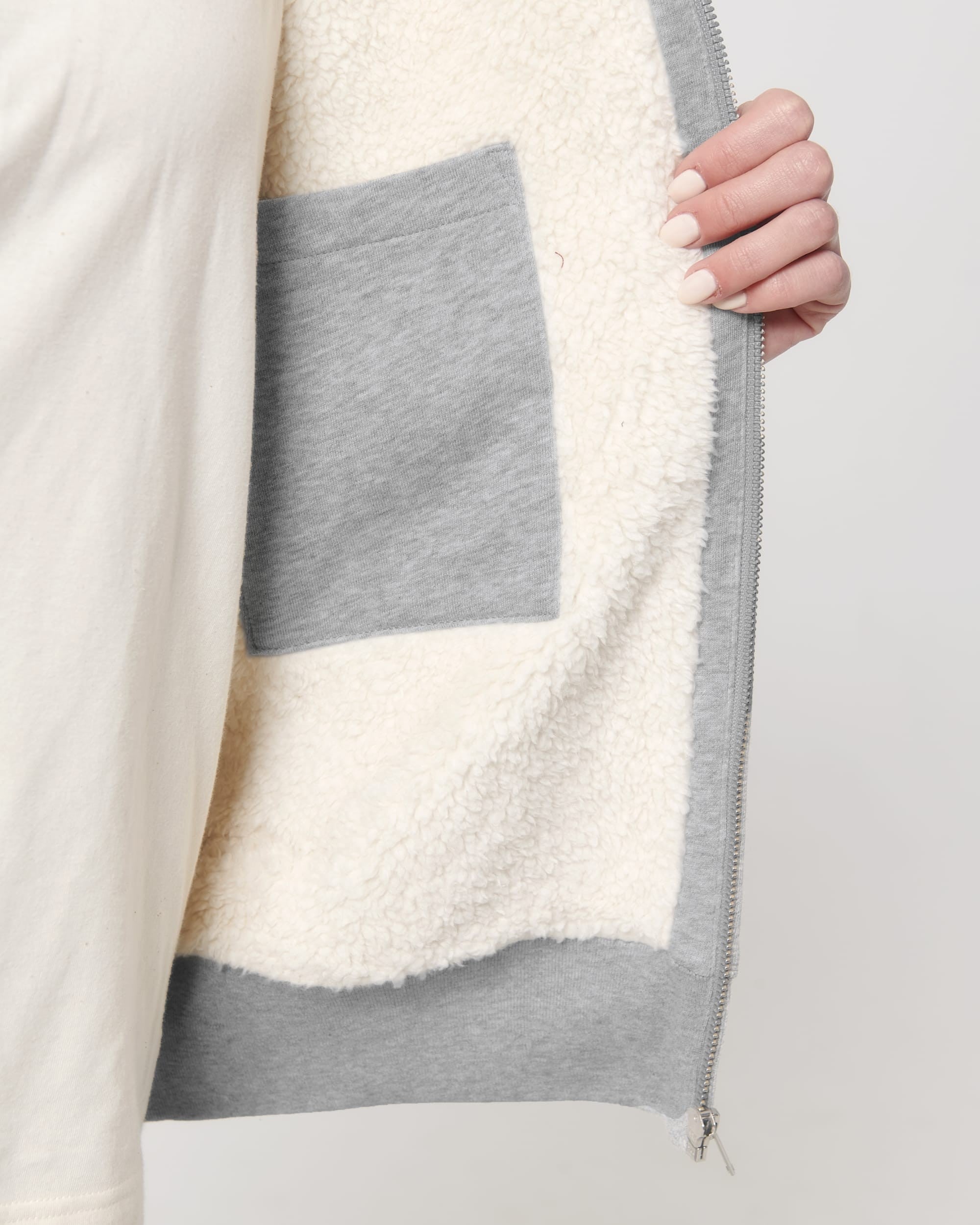 Unisex Hygger Sherpa Zip-Through Sweatshirt | DARK HEATHER