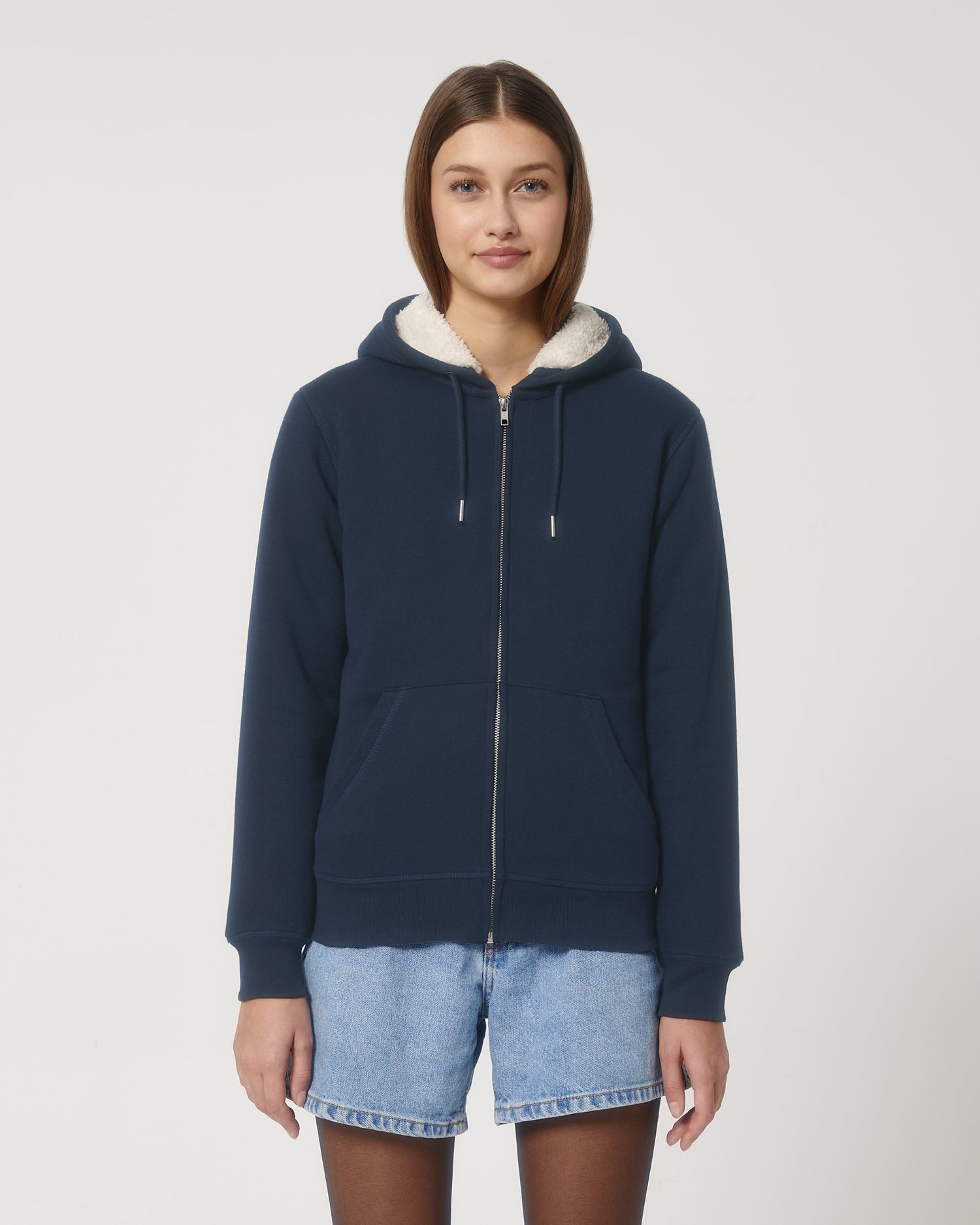 Unisex Hygger Sherpa Zip-Through Sweatshirt | HEATHER SAND