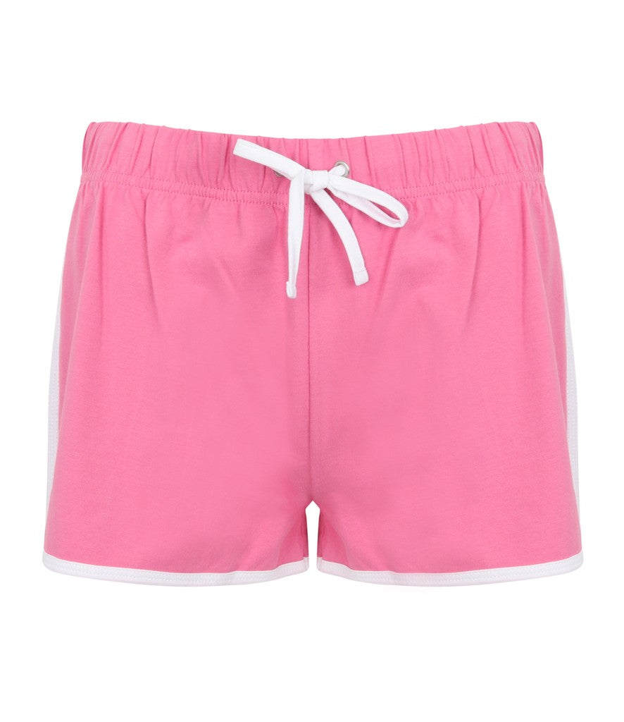 Women's Retro Shorts | BRIGHT PINK/WHITE