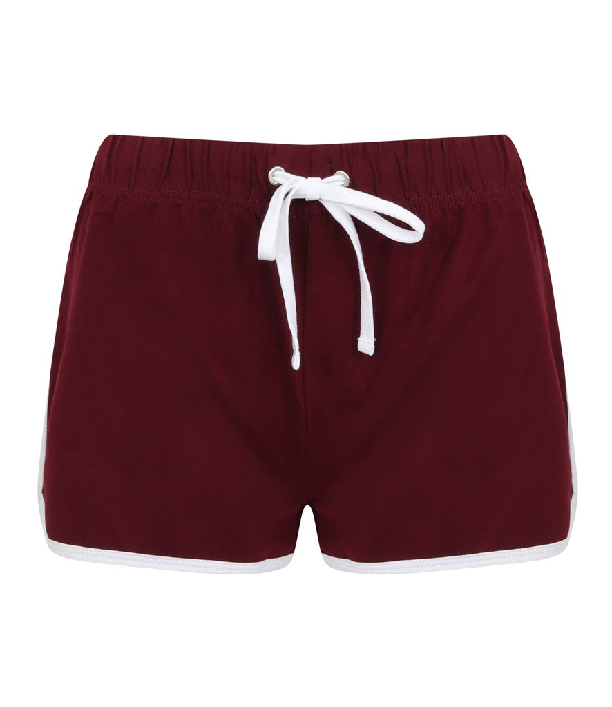 Women's Retro Shorts | BURGUNDY/WHITE