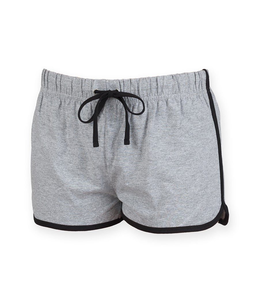 Women's Retro Shorts | HEATHER GREY/BLACK