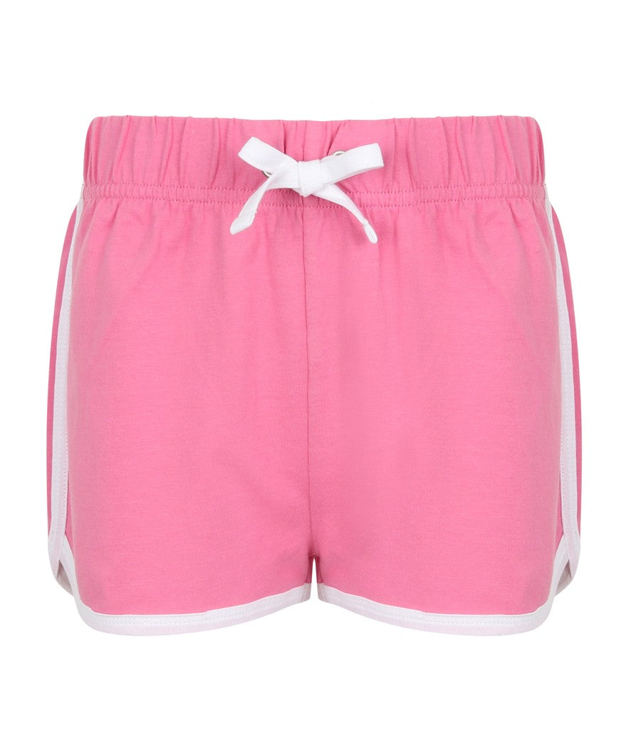 Kids Retro Shorts | BRIGHT PINK/WHITE