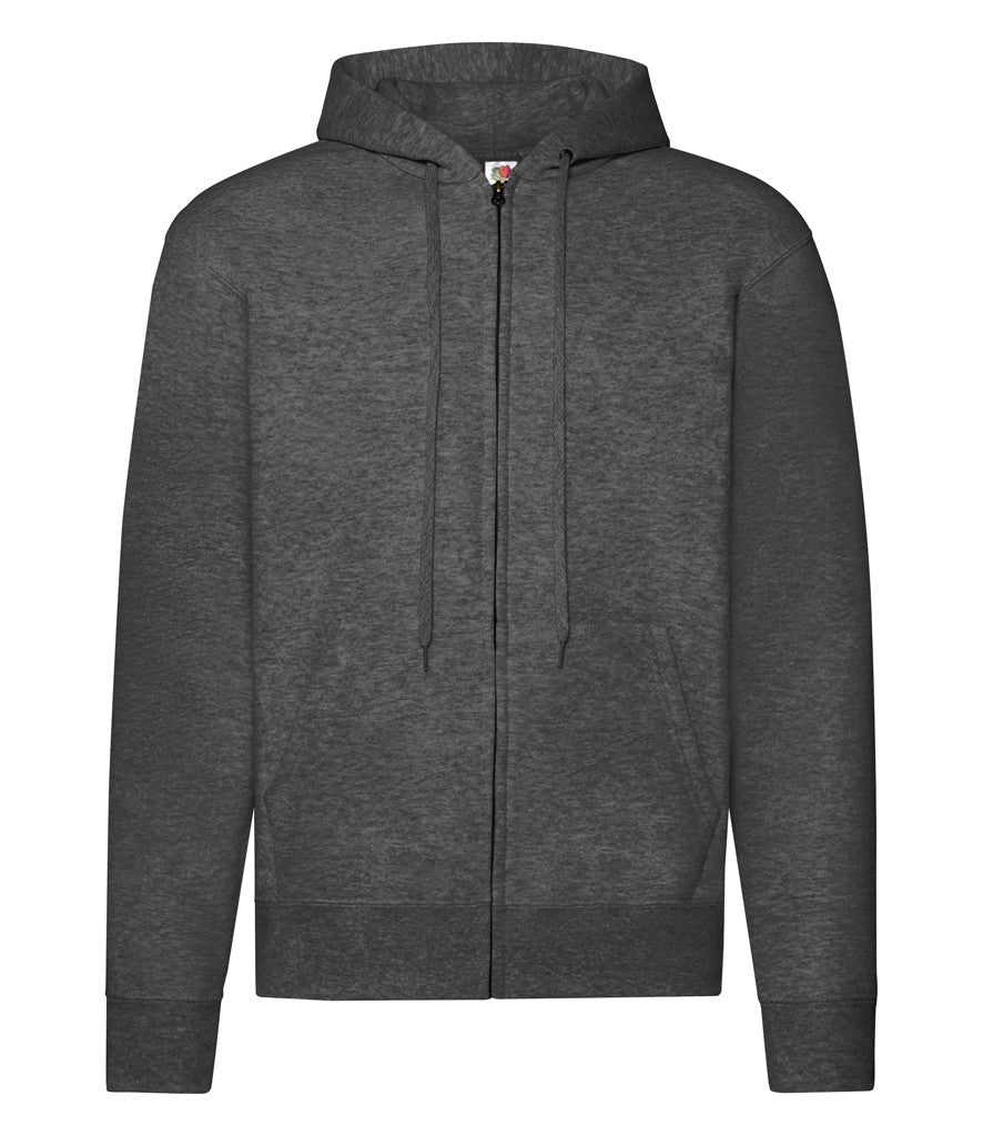 Zip Through Hooded Sweat | DARK HEATHER GREY