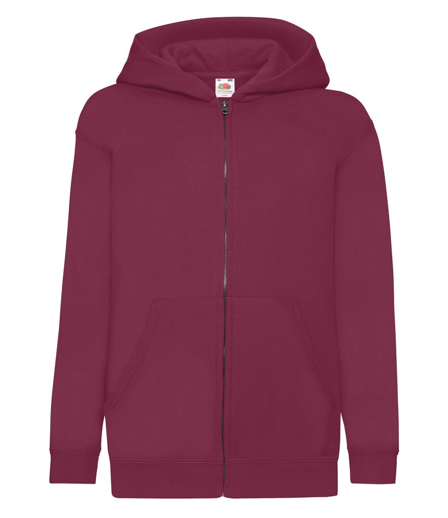 Kids Zip Through Hooded Sweat | BURGUNDY