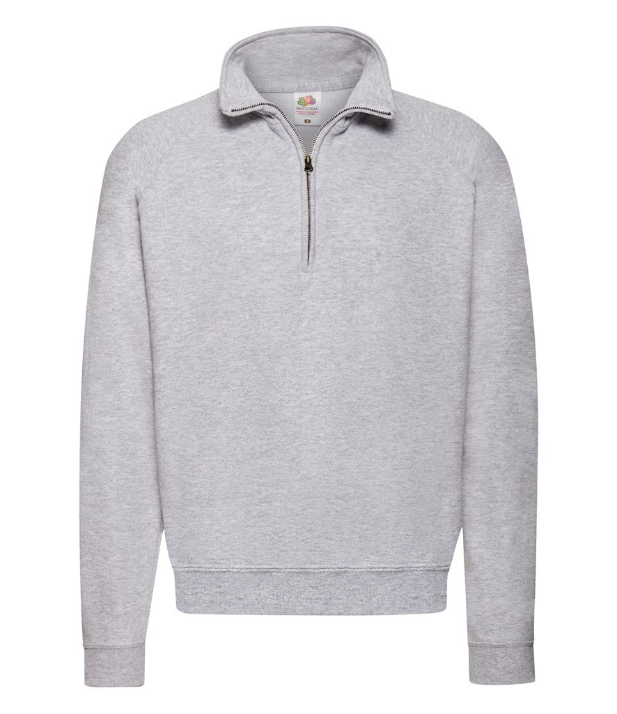Zip Neck Sweat | HEATHER GREY