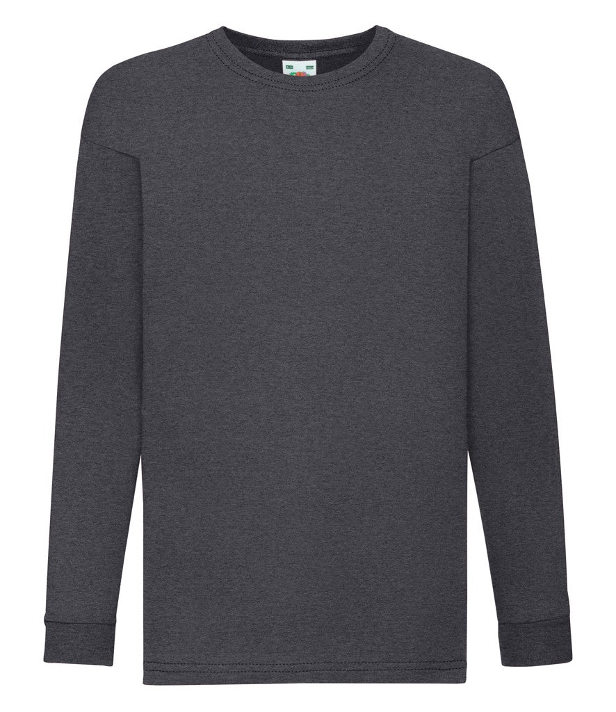 Kids Long Sleeve Valueweight T | DARK HEATHER GREY