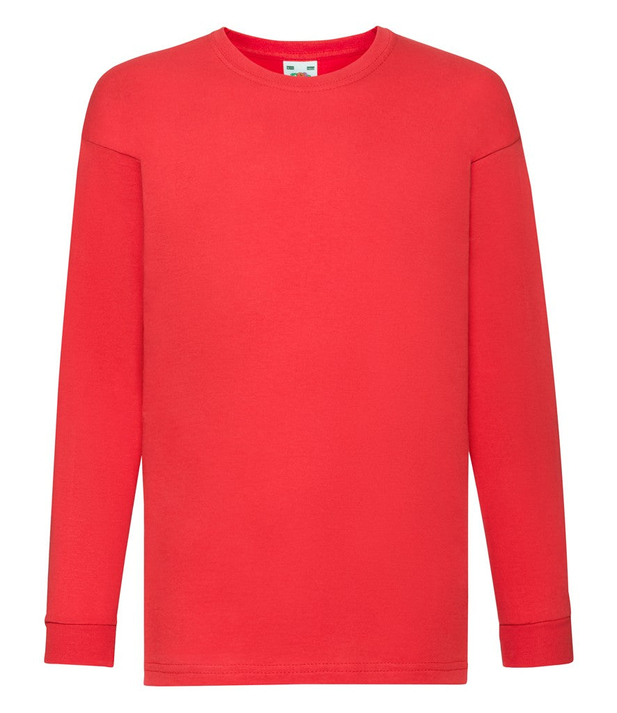 Kids Long Sleeve Valueweight T | RED