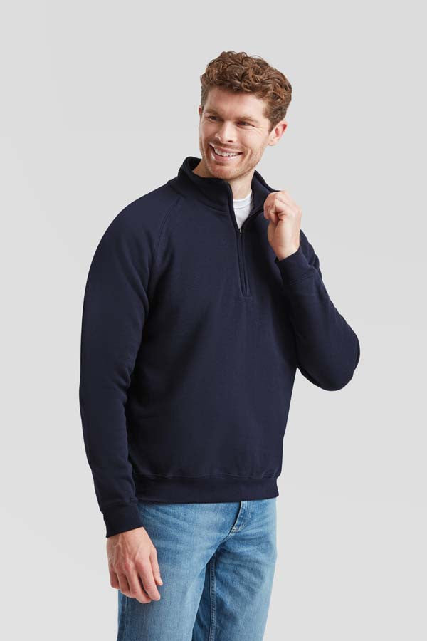 Zip Neck Sweat | DEEP NAVY