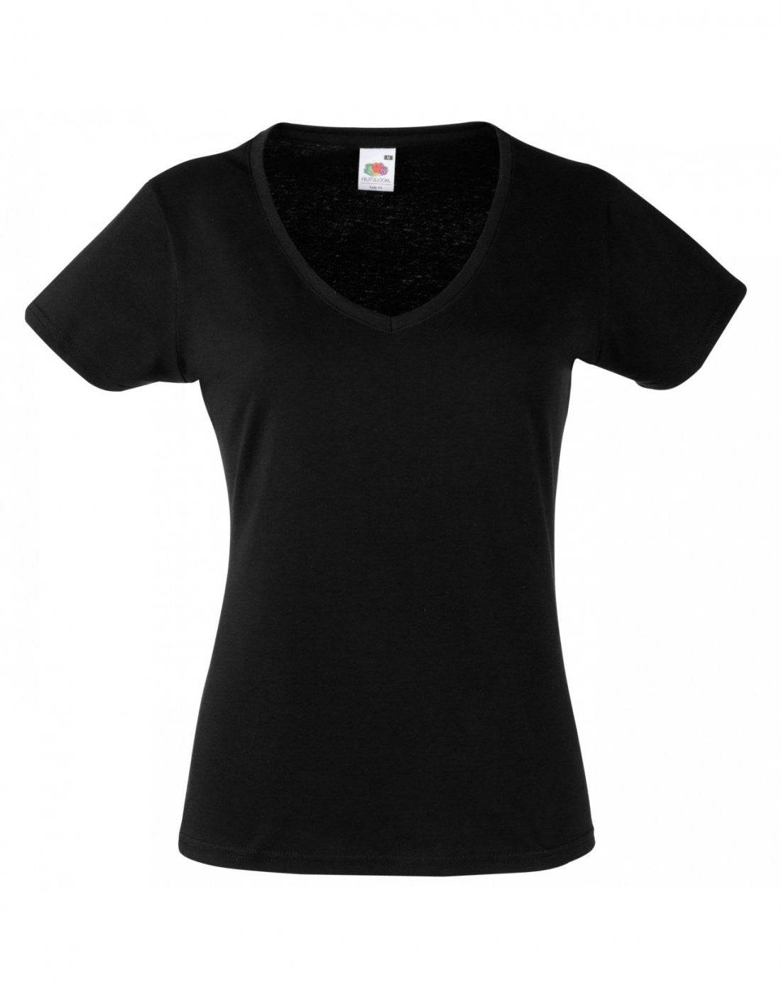 Lady Fit Valueweight V Neck T | BLACK