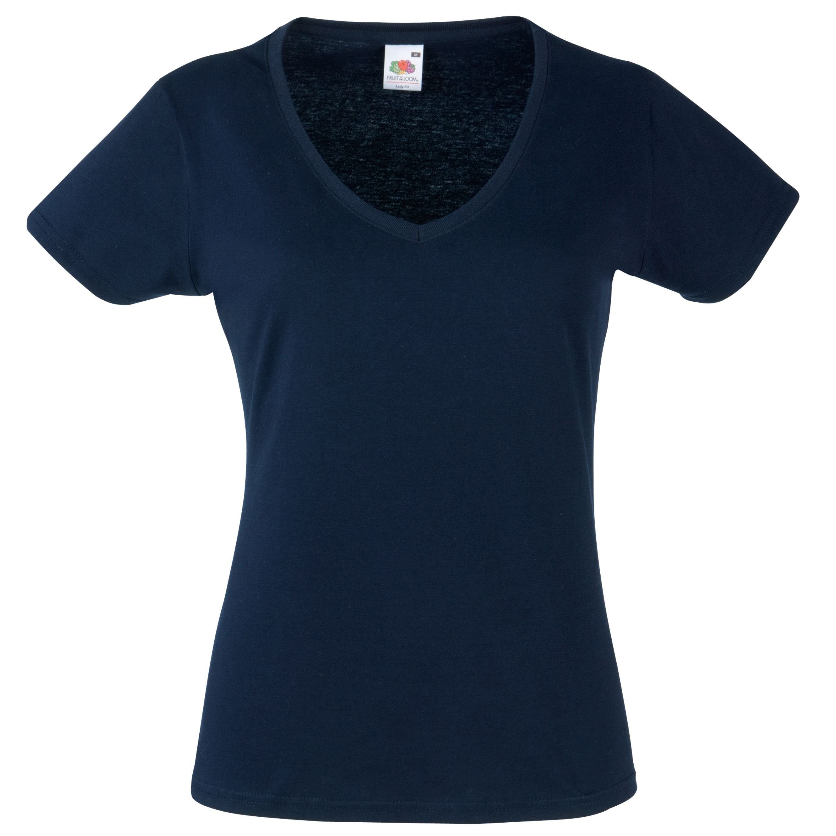 Lady Fit Valueweight V Neck T | DEEP NAVY