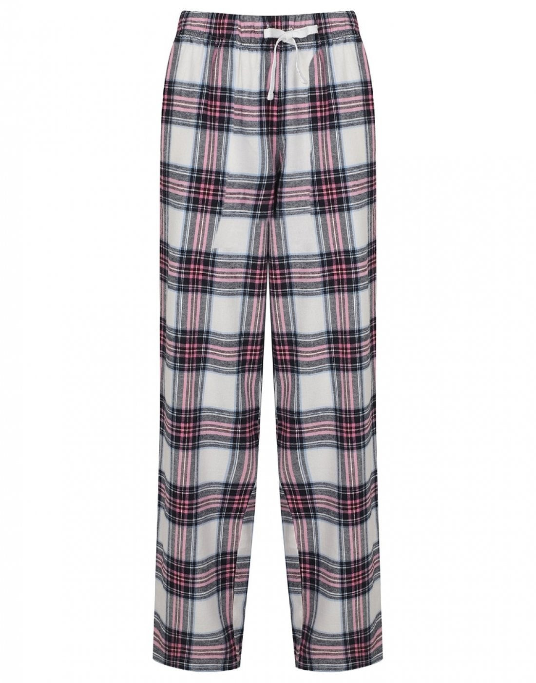 Ladies Tartan Lounge Pants | WHITE/PINK
