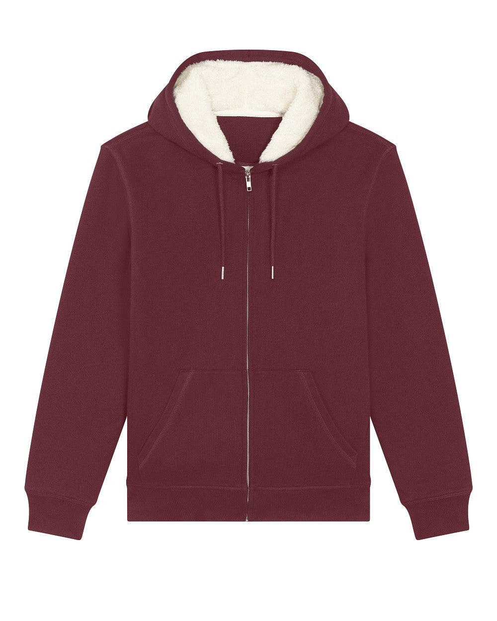Unisex Hygger Sherpa Zip-Through Sweatshirt | BURGUNDY