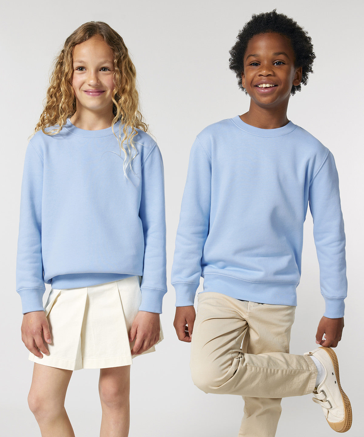 Kids Mini Changer 2.0 iconic Crew Neck Sweatshirt | TEAL MONSTERA
