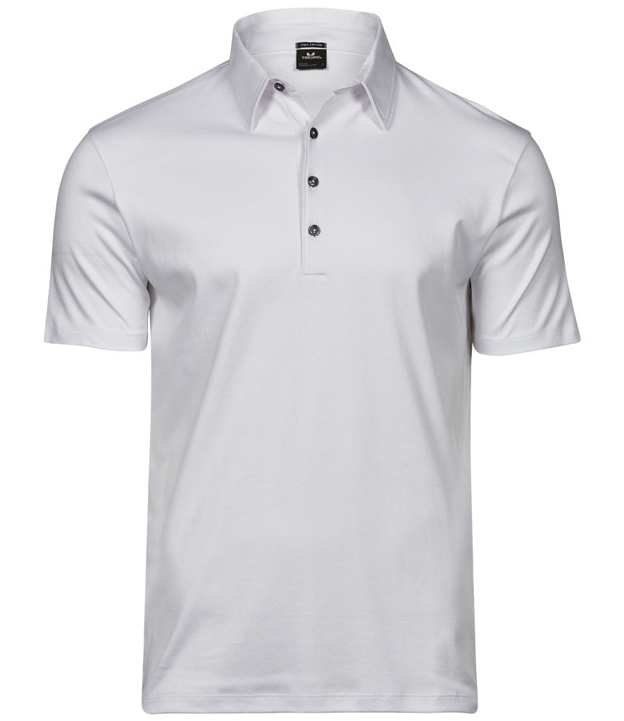 Pima Cotton Interlock Polo Shirt | WHITE