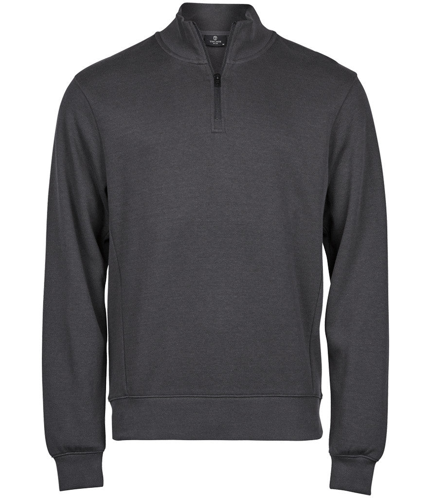 Ribbed Interlock Half Zip | DARK GREY