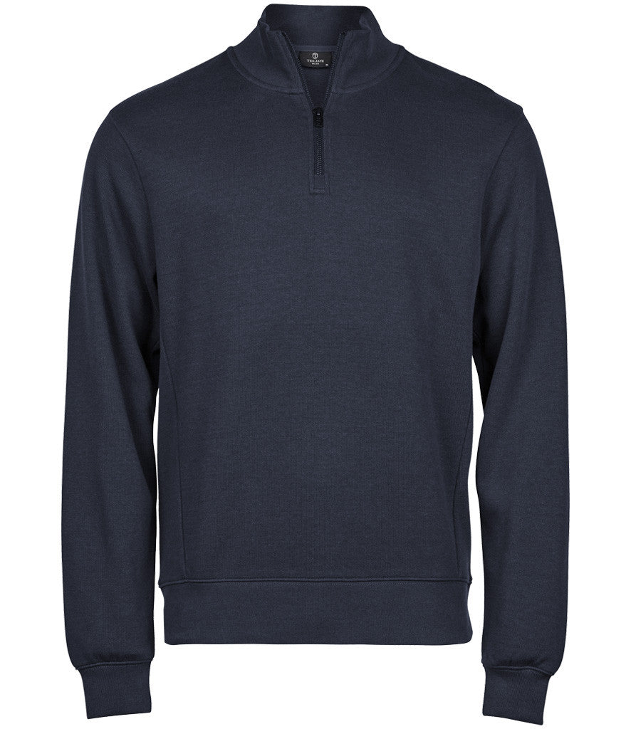 Ribbed Interlock Half Zip | NAVY