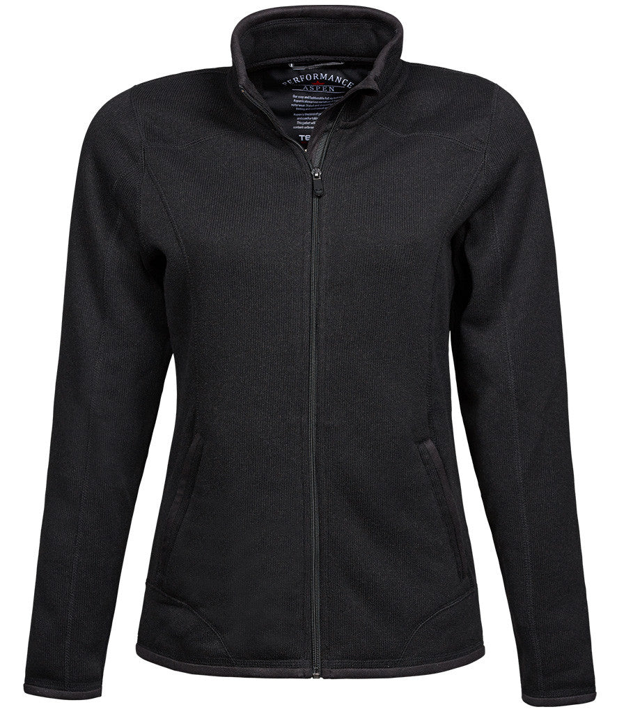 Ladies Knitted Outdoor Fleece Jacket | BLACK