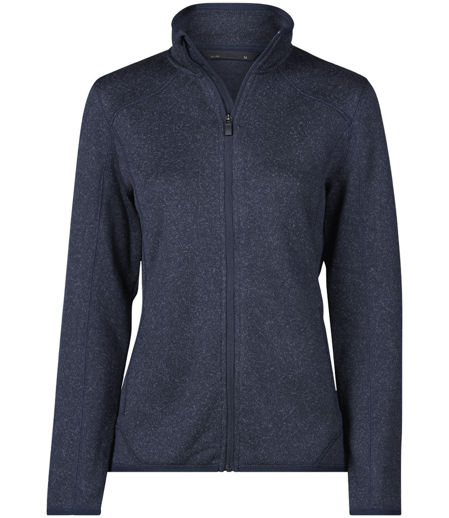 Ladies Knitted Outdoor Fleece Jacket | NAVY MELANGE