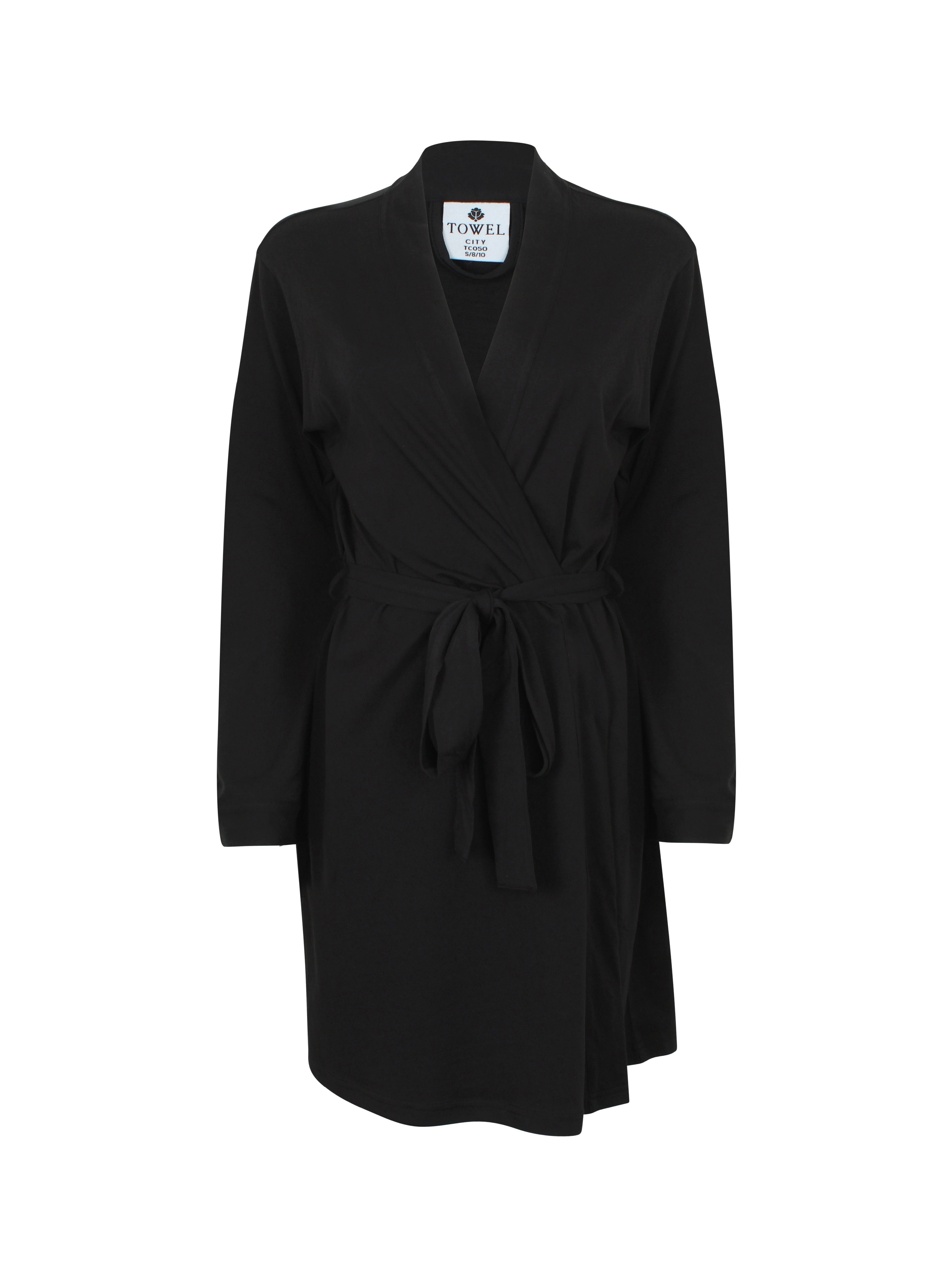 Women's Wrap Dressing Gown | BLACK