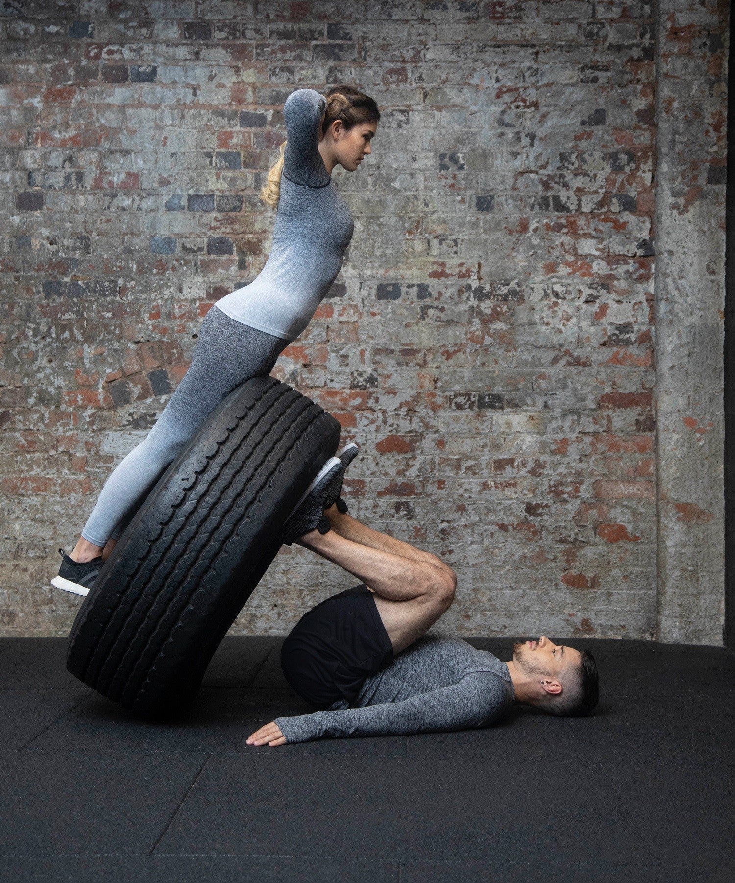 Ladies Seamless Fade Out Leggings | NAVY/BLUE MARL