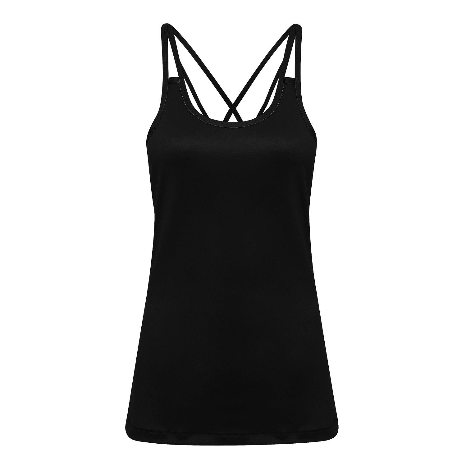 Women's Laser Cut Spaghetti Strap Vest | BLACK