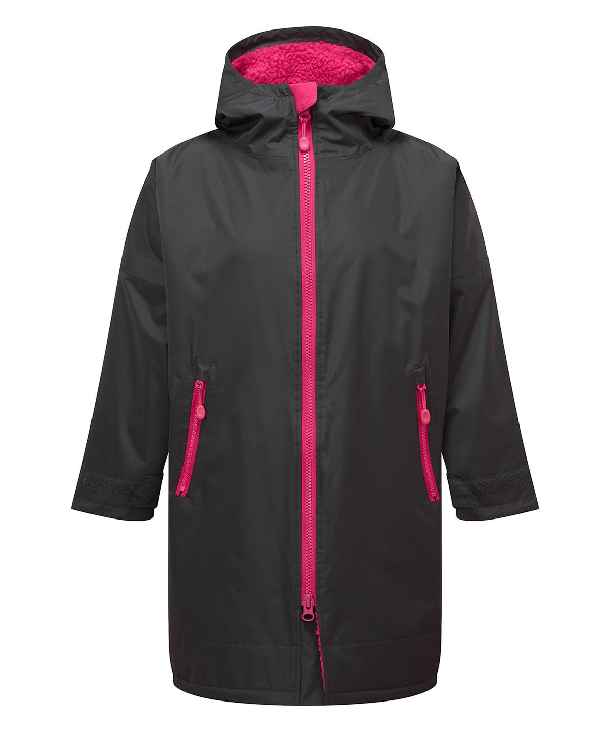 Kids All Seasons Waterproof Changing Robe | CHARCOAL/HOT PINK
