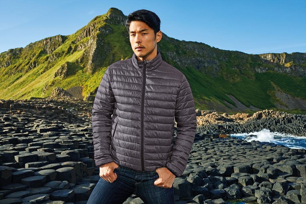 Melange Padded Jacket | NAVY MELANGE
