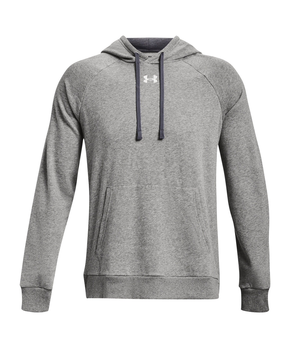 UA Rival Fleece Hoodie | CASTLEROCK LIGHT HEATHER/WHITE