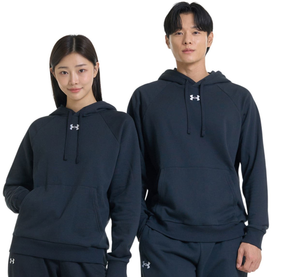 UA Rival Fleece Hoodie | CASTLEROCK LIGHT HEATHER/WHITE