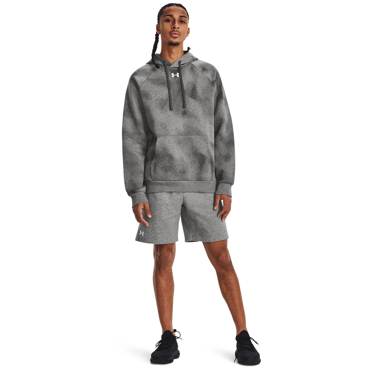 UA Rival Fleece Shorts | BLACK/WHITE