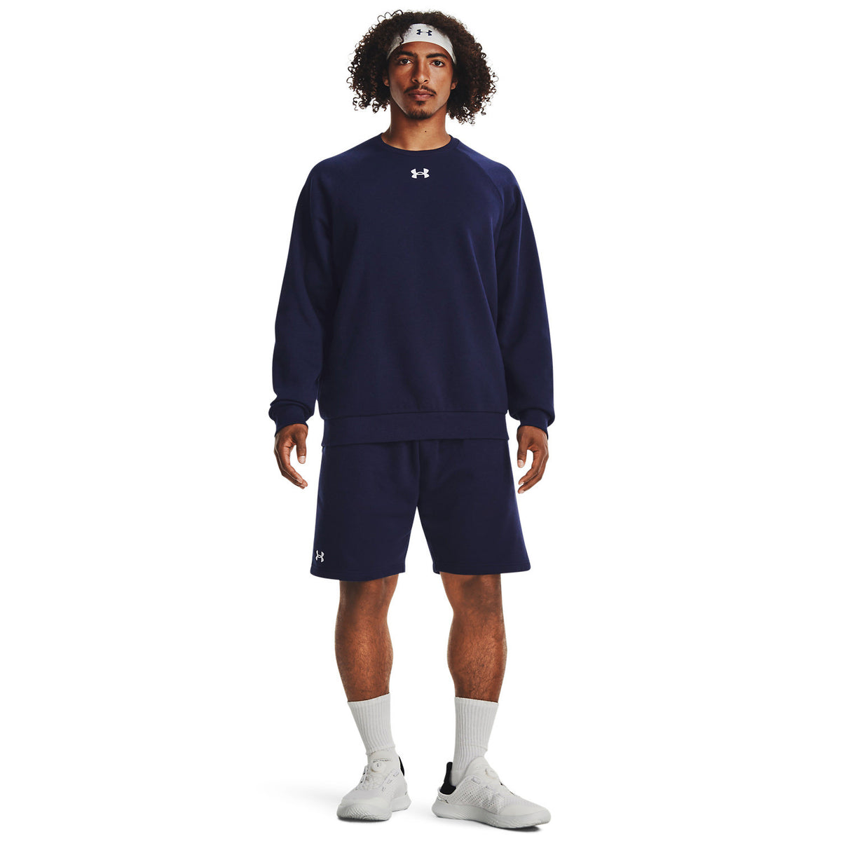 UA Rival Fleece Shorts | BLACK/WHITE