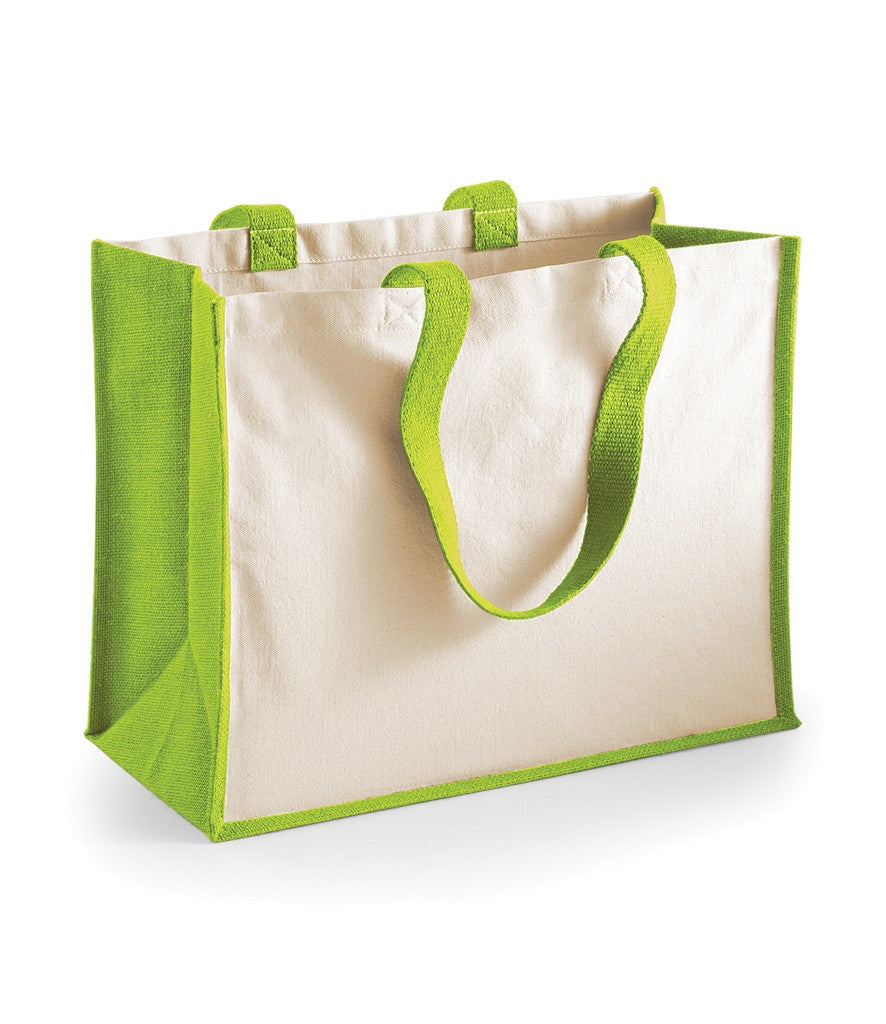 Jute Classic Shopper | NATURAL/APPLE GREEN