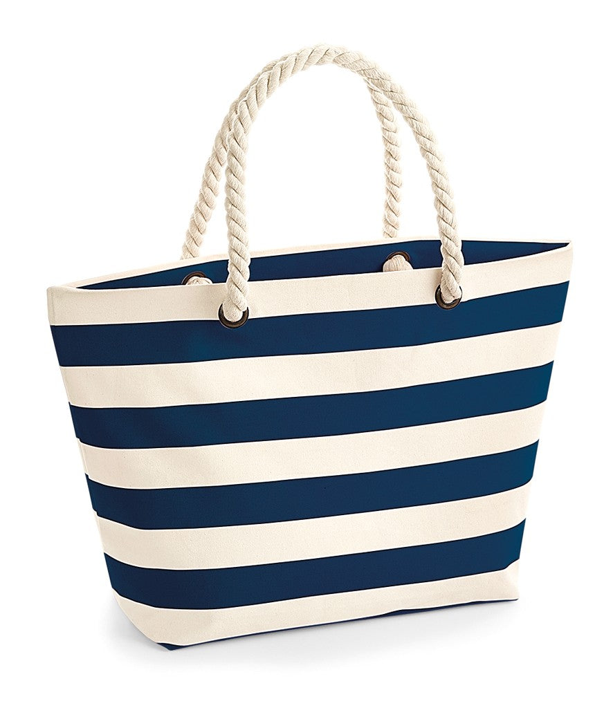 Nautical Beach Bag | NATURAL/NAVY
