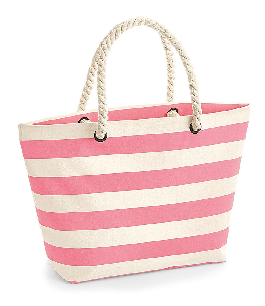 Nautical Beach Bag | NATURAL/PINK