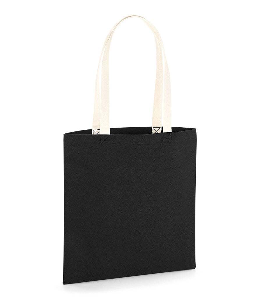 EarthAware Organic Bag For Life - Contrast Handle | BLACK/NATURAL