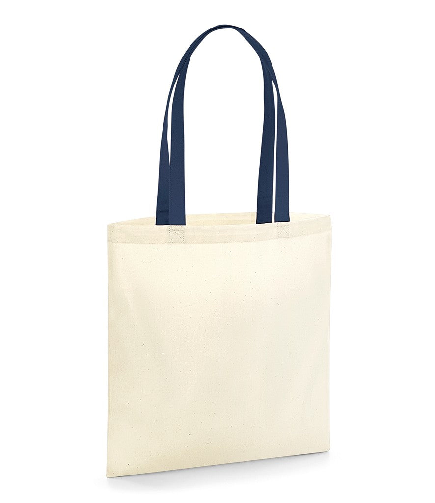 EarthAware Organic Bag For Life - Contrast Handle | NATURAL/FRENCH NAVY