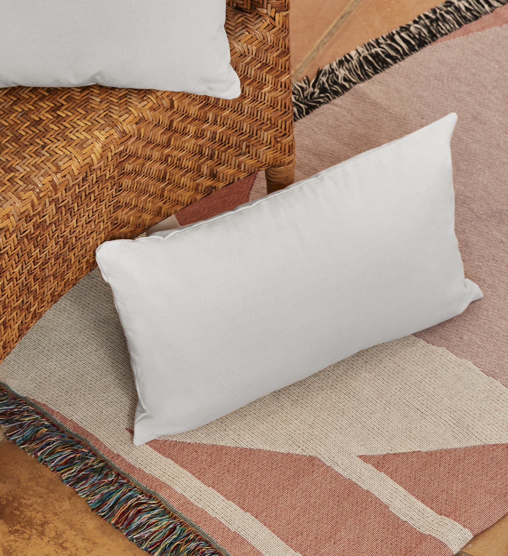 Fairtrade Cotton Canvas Cushion Cover Rectangular | LIGHT GREY