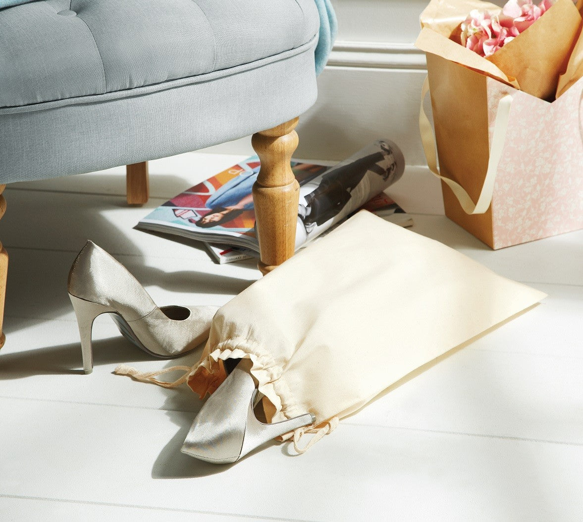 Organic Cotton Drawcord Bag | NATURAL