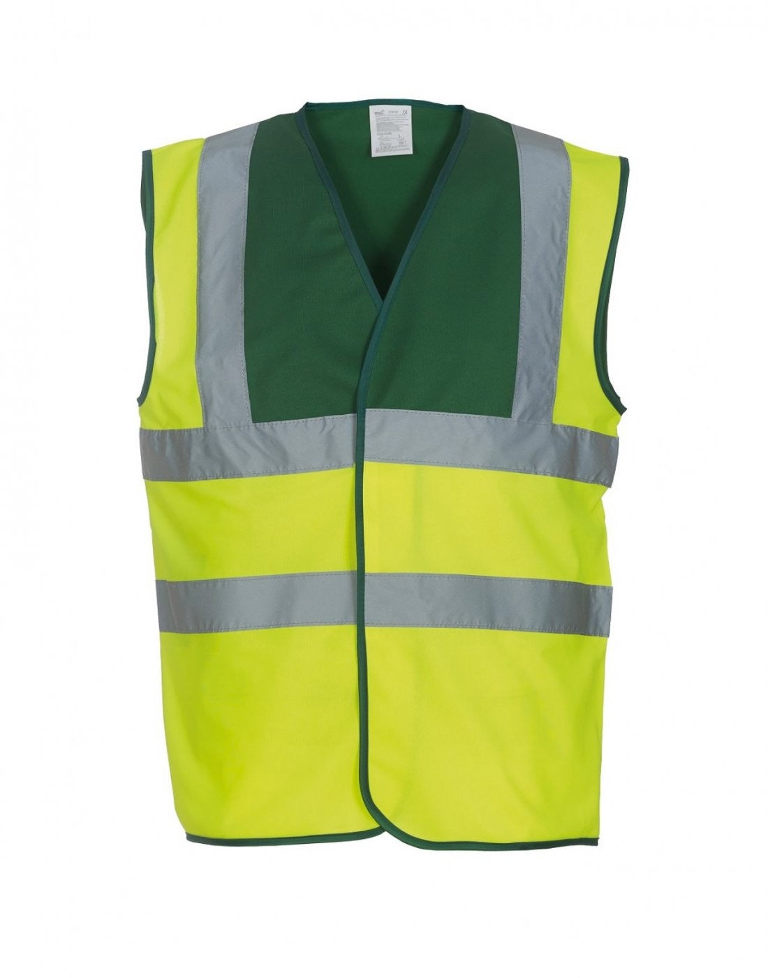Hi-Vis Two Band And Braces Waistcoat | GREEN YOKE/YELLOW